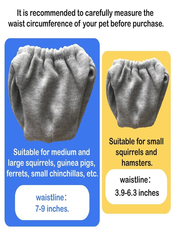 hokable 2PCS Small Pet Diapers,Adjustable Sugar Glider Diapers Climbing Diapers,Washable,Specially Designed for Use on Pet Squirrels Small Medium Guinea Pig. (Grey, M) - Image 5